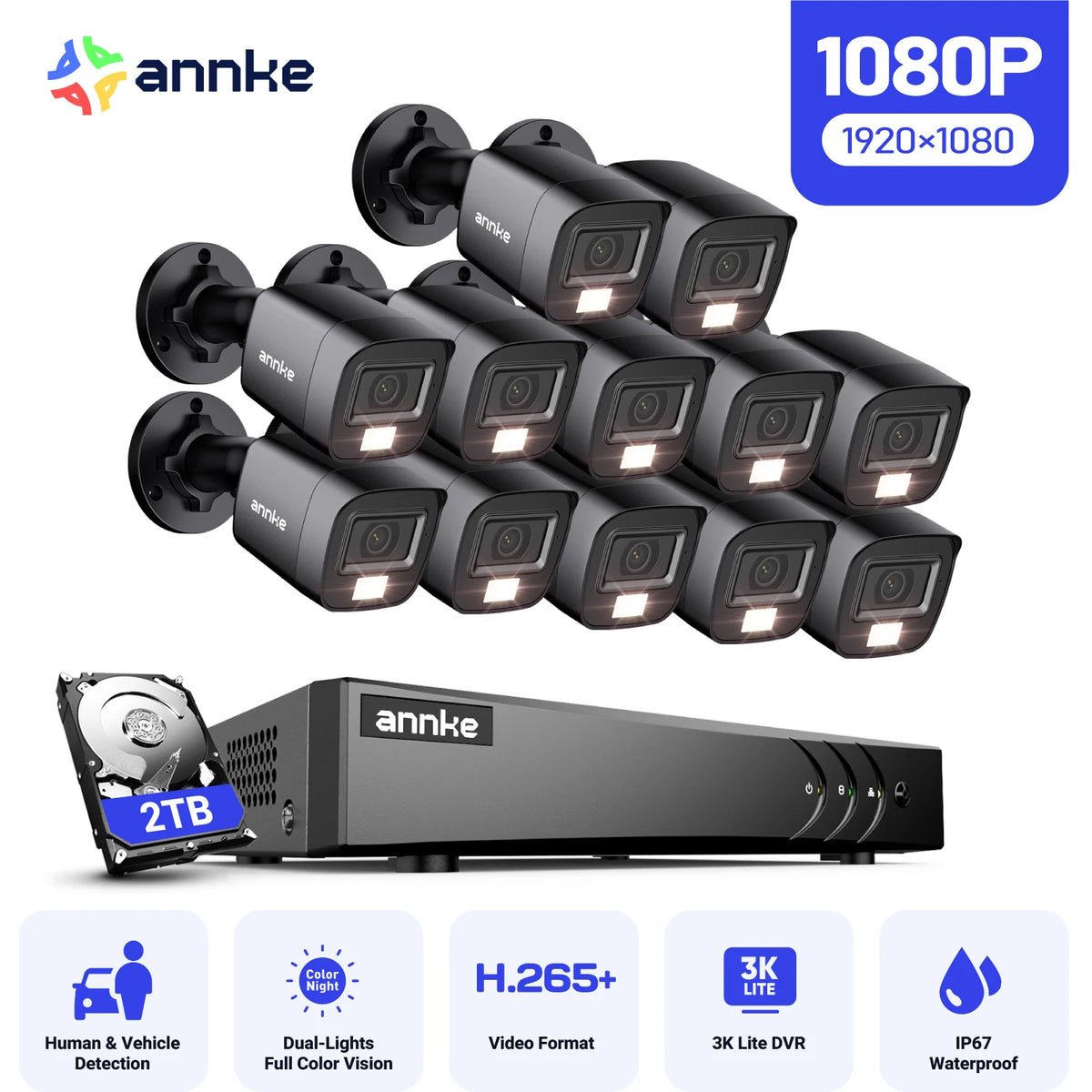 Annke 3K Lite Wired Security Camera System Outdoor