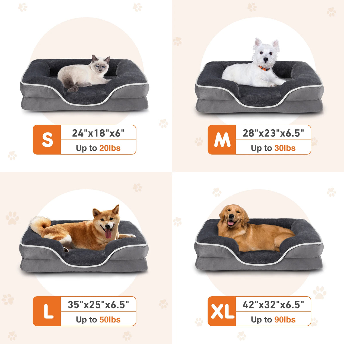 JHK Orthopedic Memory Foam Dog Bed With Cover