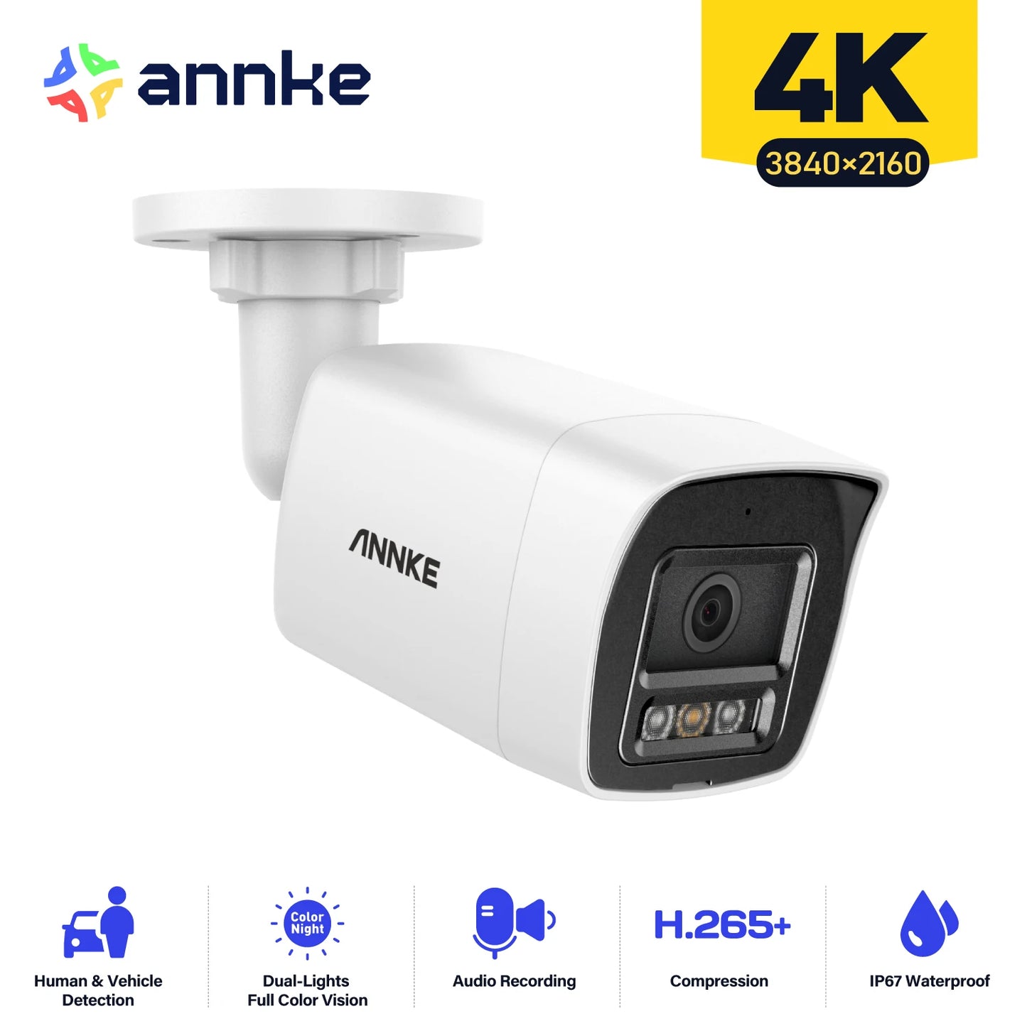 Annke 8MP PoE Bullet Security Camera With Night Vision