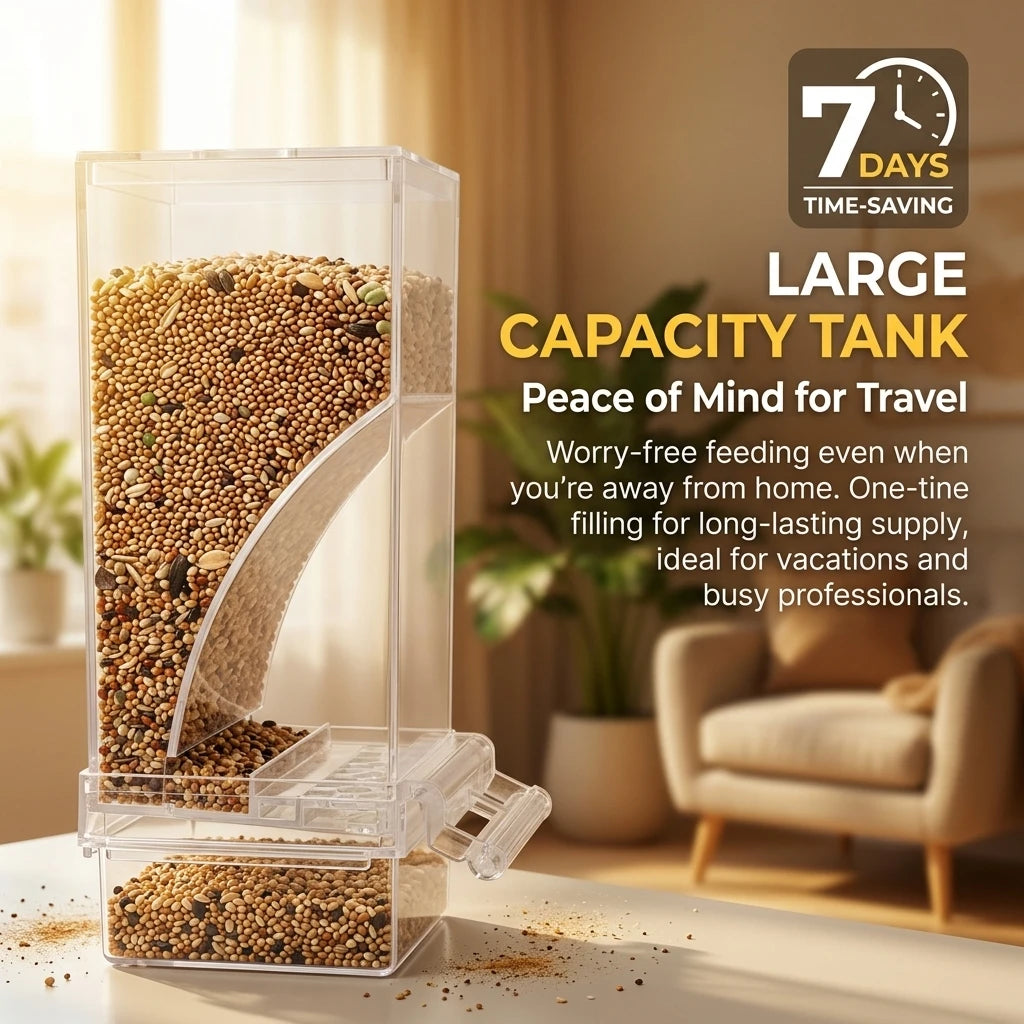 Clear Acrylic Spill Resistant Bird Cage Feeder