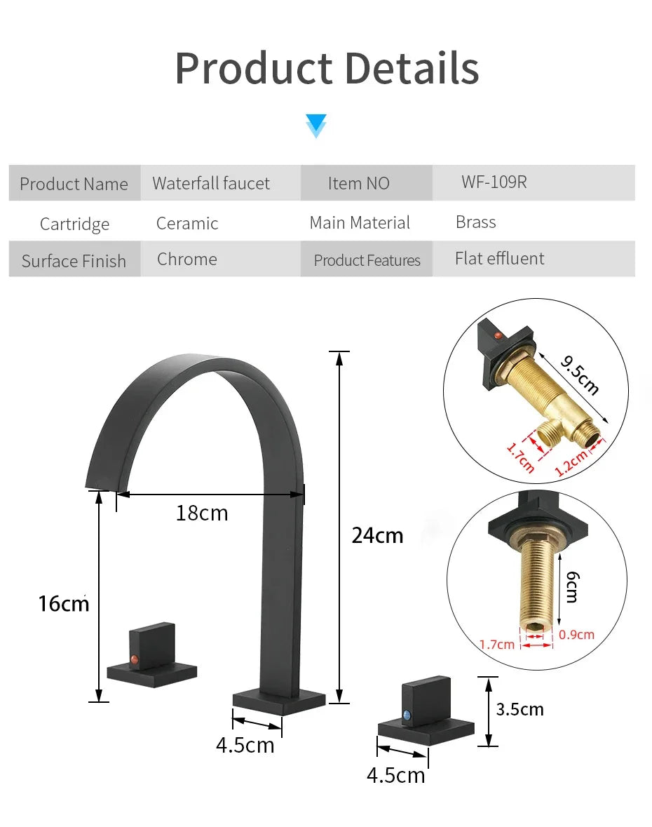 Brass Deck Mounted Basin Faucet With Double Handles