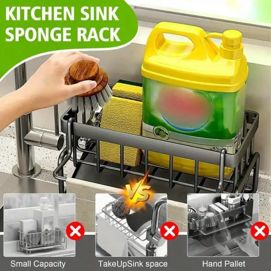 Stainless Steel Kitchen Sink Organizer With Drain Tray