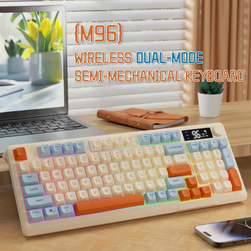Wireless Gaming Keyboard With Knob And RGB Backlight