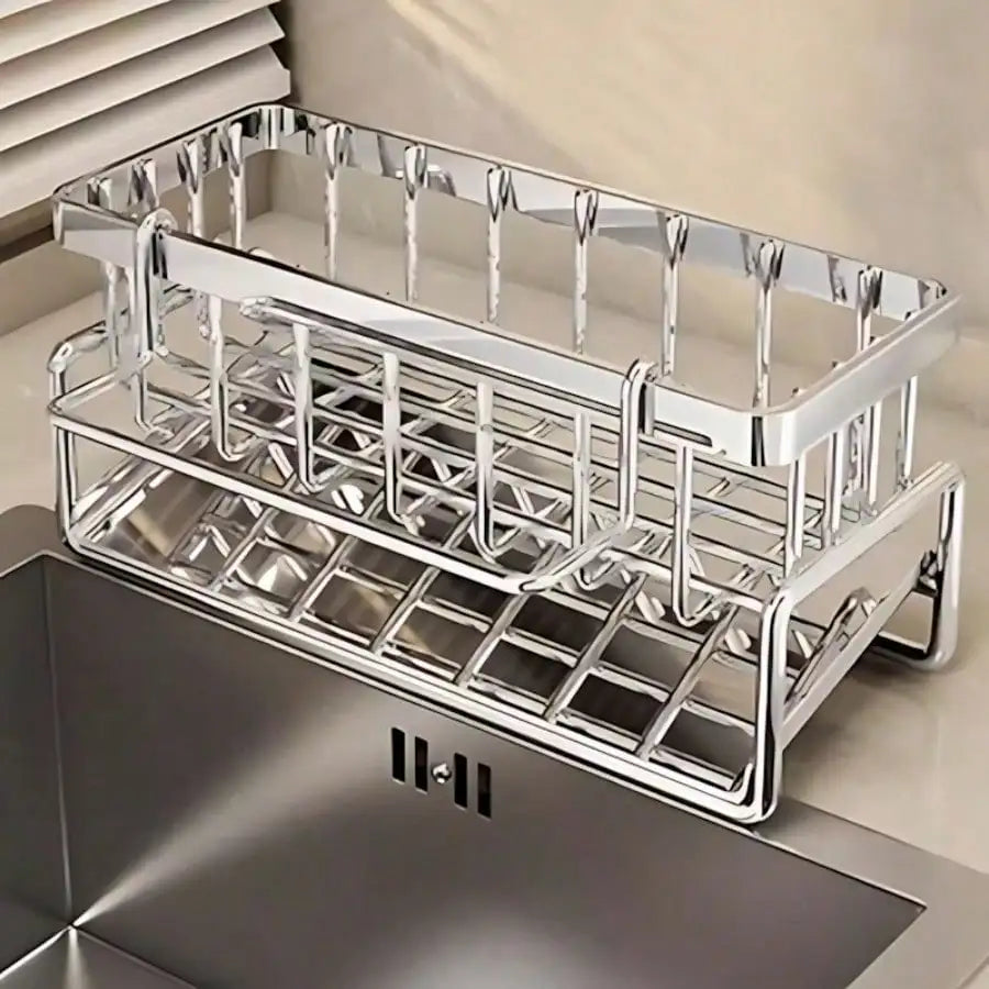 Stainless Steel Kitchen Sink Organizer With Drain Tray