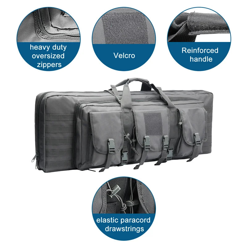 LQARMY Tactical Double Rifle Case Molle Gun Bag