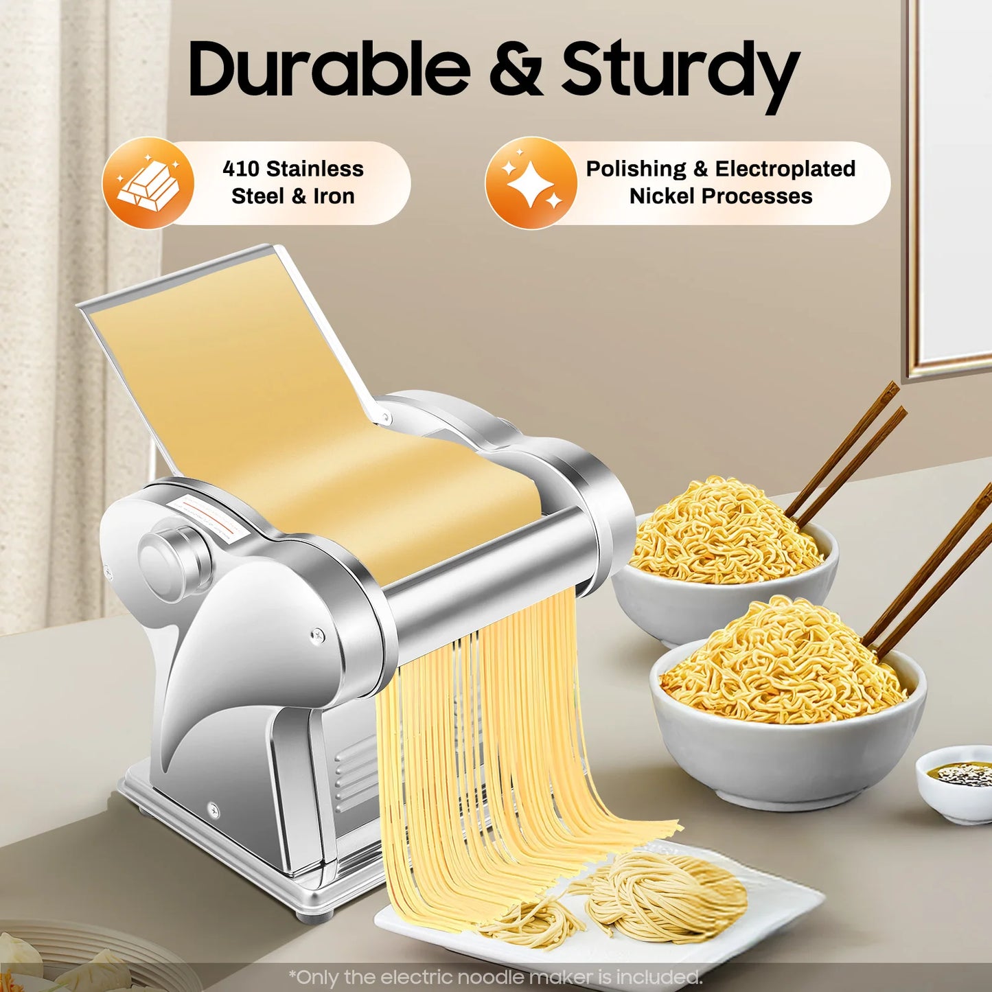 Electric Pasta Maker With Eight Thickness Settings