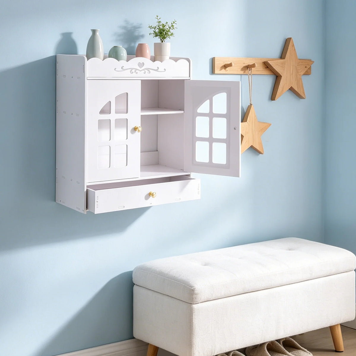Wall Mount Bathroom Organizer For Toiletries And Cosmetics