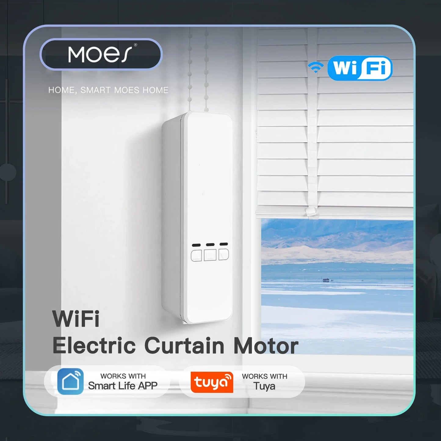 Moes Smart Wifi Curtain Motor With Remote