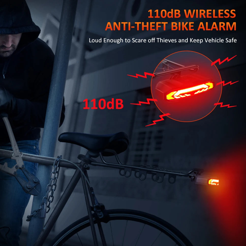 WSDCAM Anti Theft Bicycle Rear Light Motion Alarm