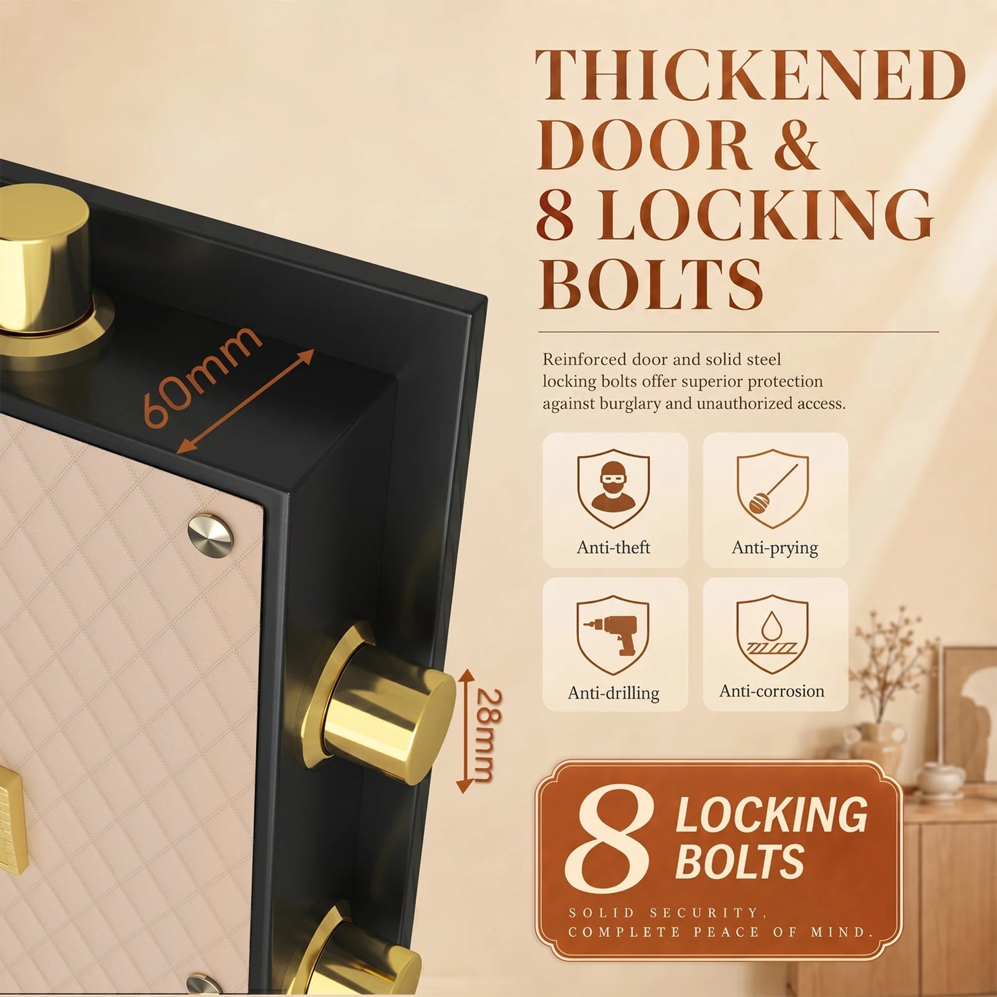 Kavey Heavy Duty Digital Safe With Double Key Lock