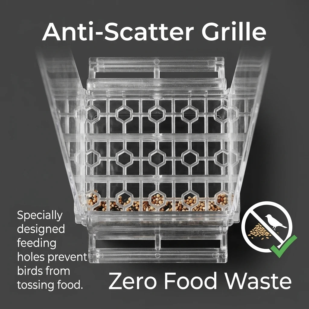 Clear Acrylic Spill Resistant Bird Cage Feeder