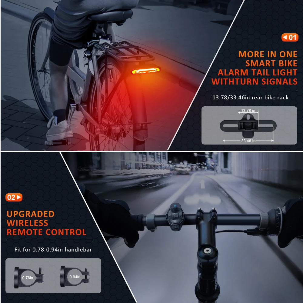 WSDCAM Anti Theft Bicycle Rear Light Motion Alarm