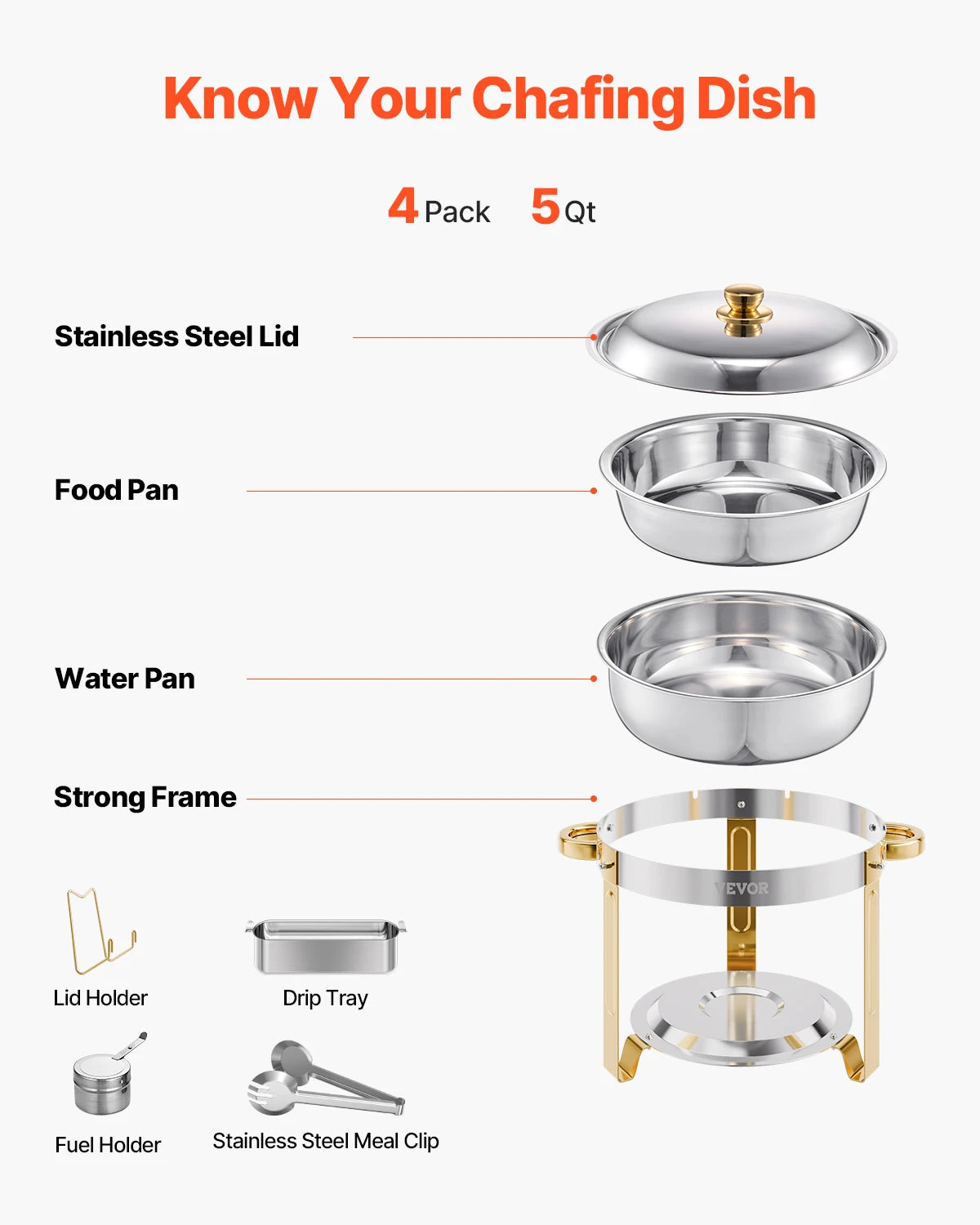 SucceBuy Stainless Steel Chafing Dish Buffet Set