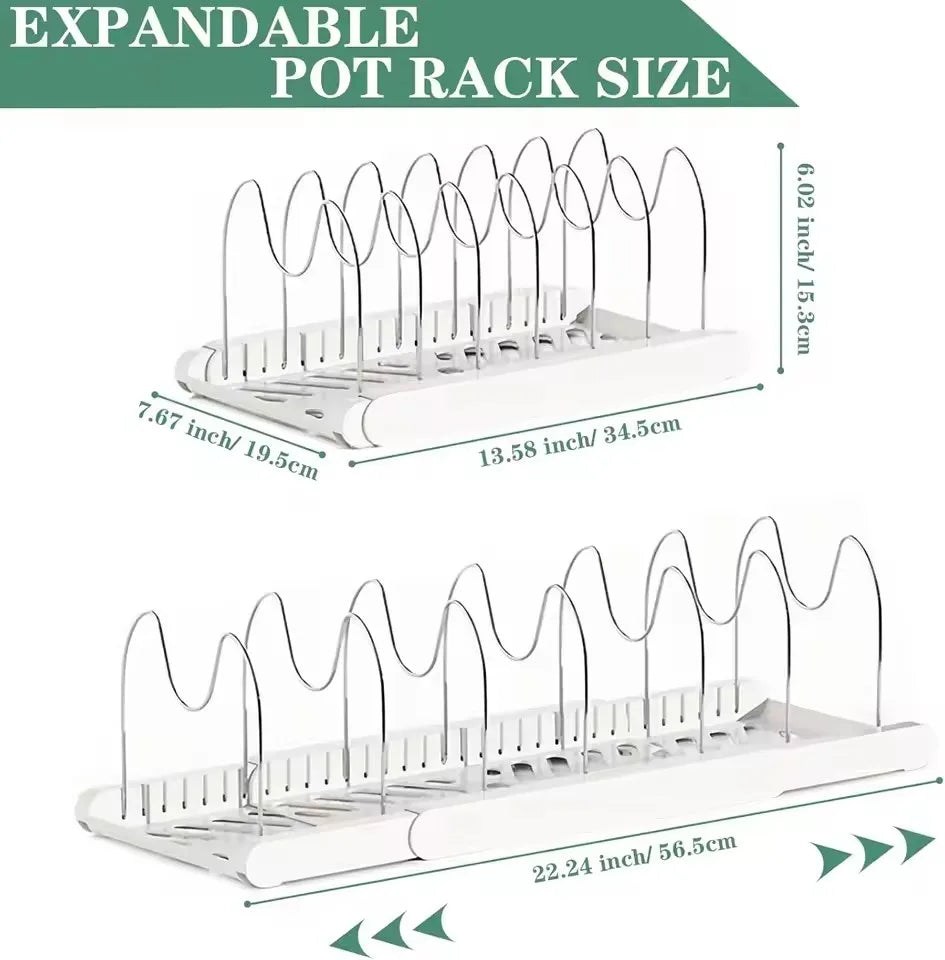 Stainless Steel Pull Out Pot Lid Organizer Rack