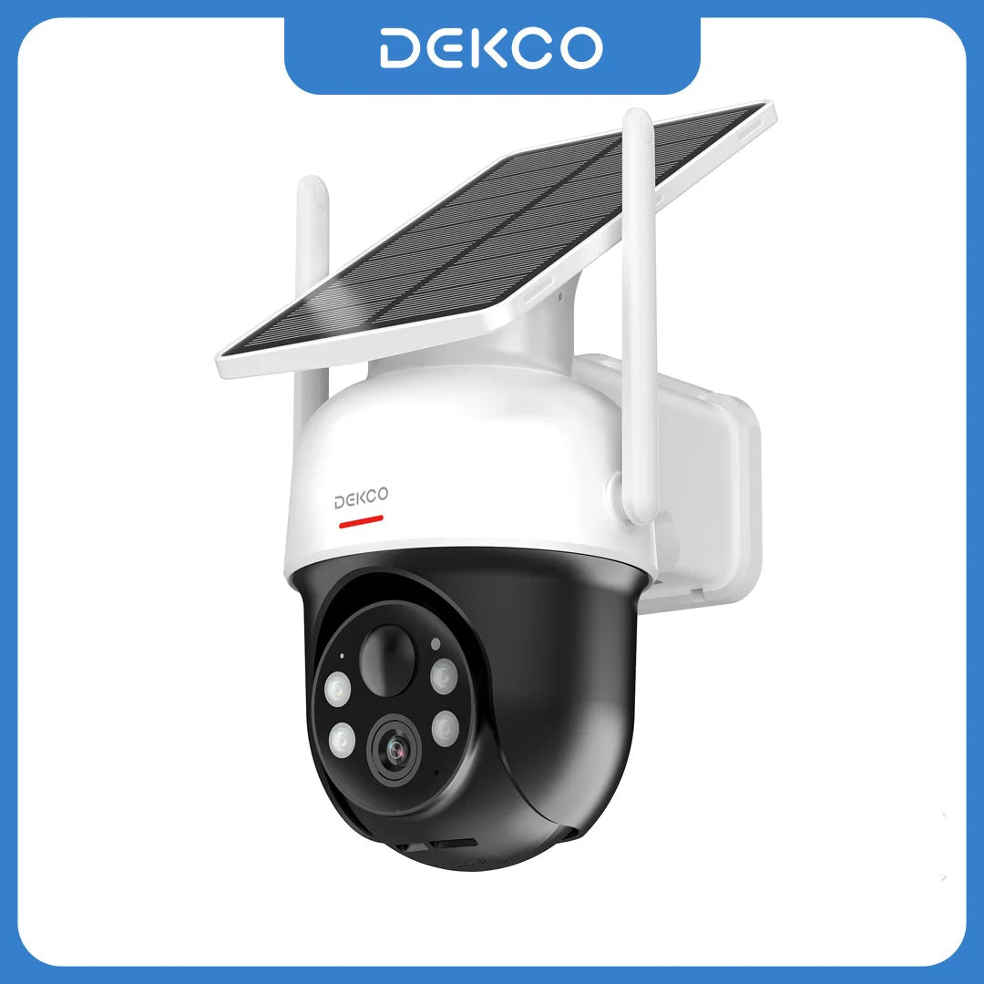 Dekco 3MP Solar PTZ WiFi Security Camera With Battery