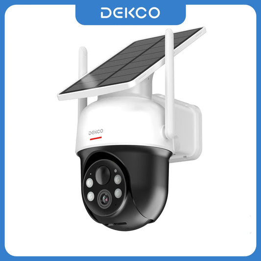 Dekco 3MP Solar PTZ WiFi Security Camera With Battery