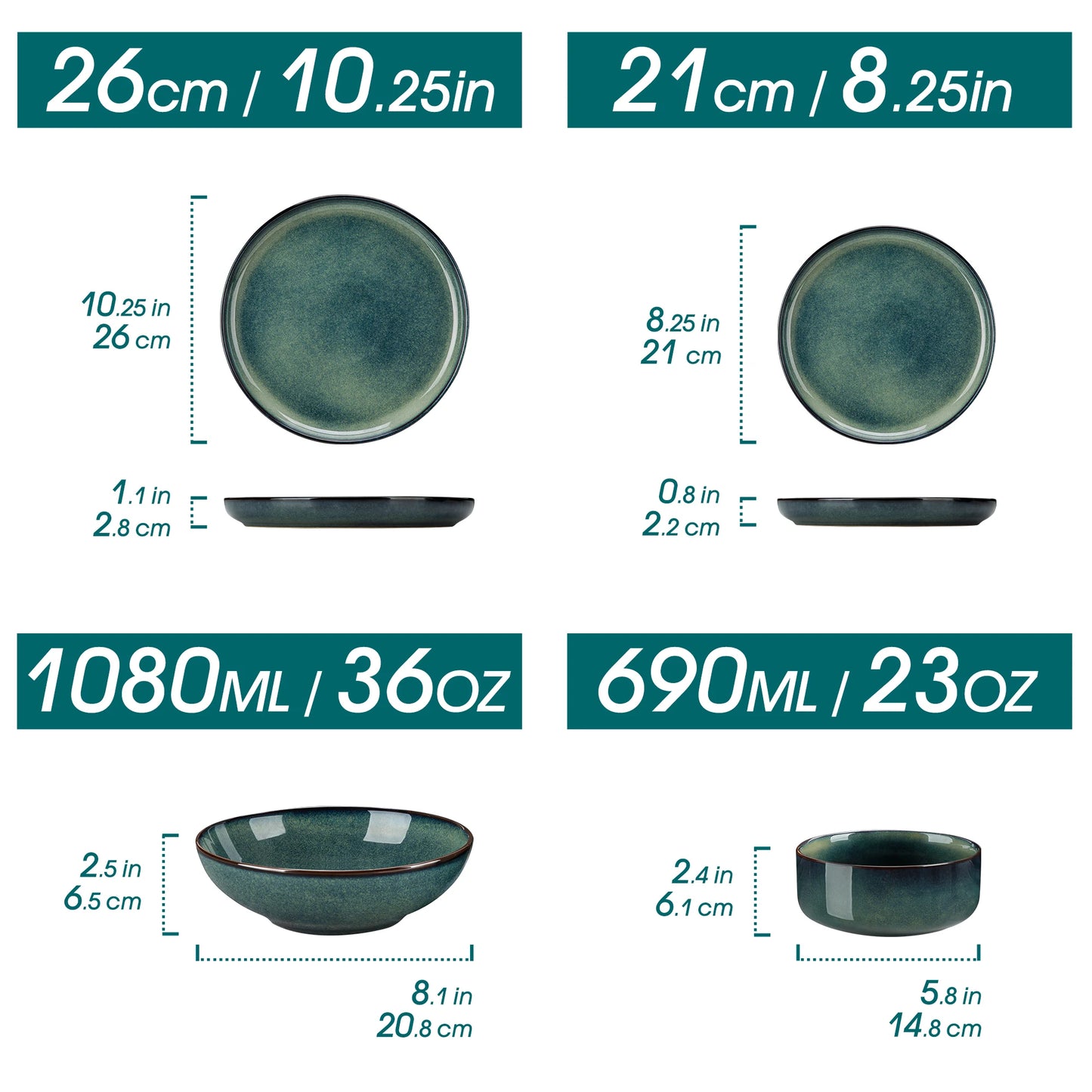 Malacasa Ceramic Stoneware Dinnerware Set