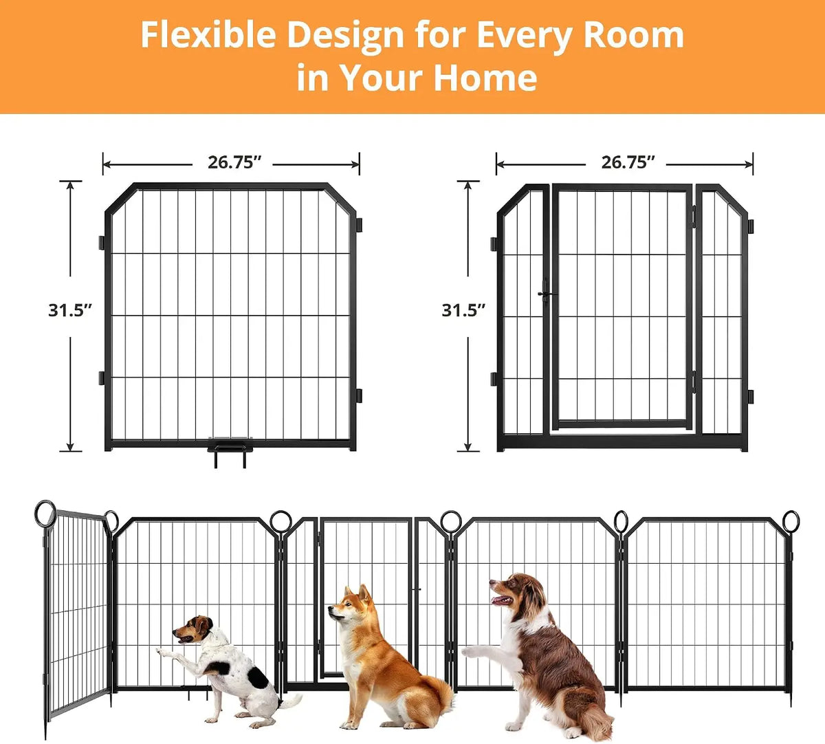 Garvee Heavy Duty Dog Playpen With Secure Door