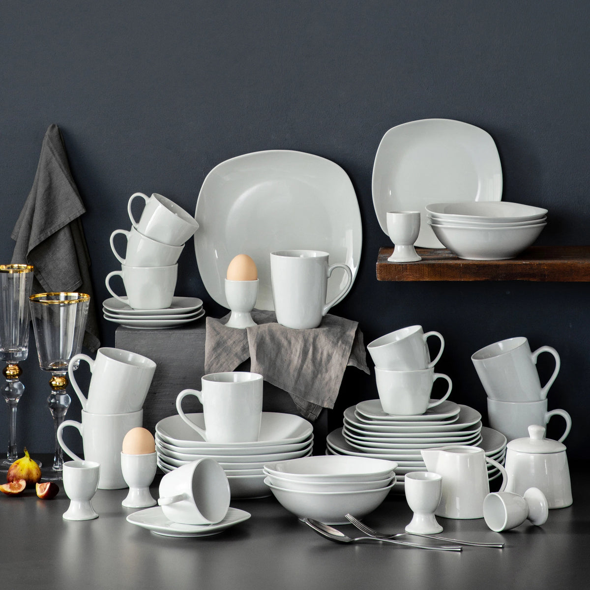 Malacasa Porcelain Dinner Set With Bowls And Plates