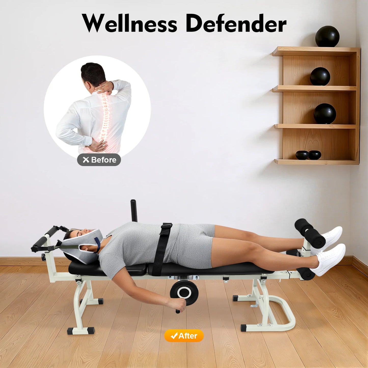 Adjustable Cervical Lumbar Traction Stretch Bench