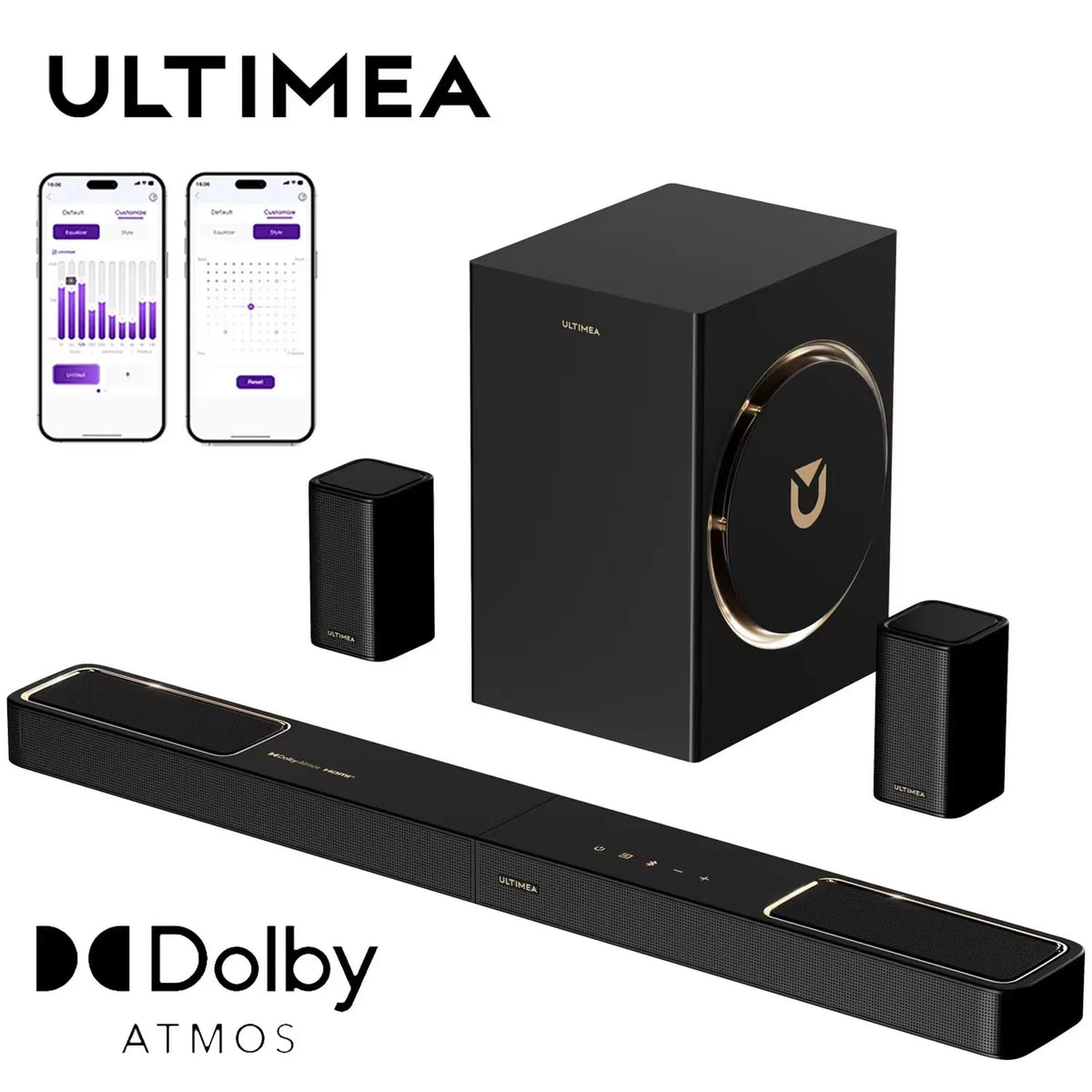 Ultimea 5.1.2 Channel Dolby Atmos TV Soundbar System