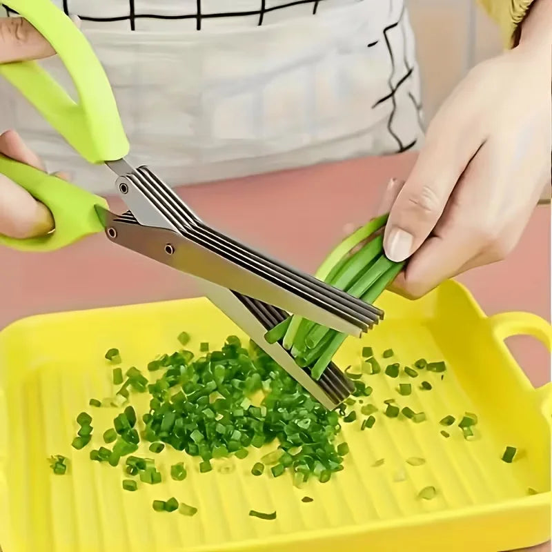 Multi Layer Kitchen Scissors Stainless Steel Herb Cutter