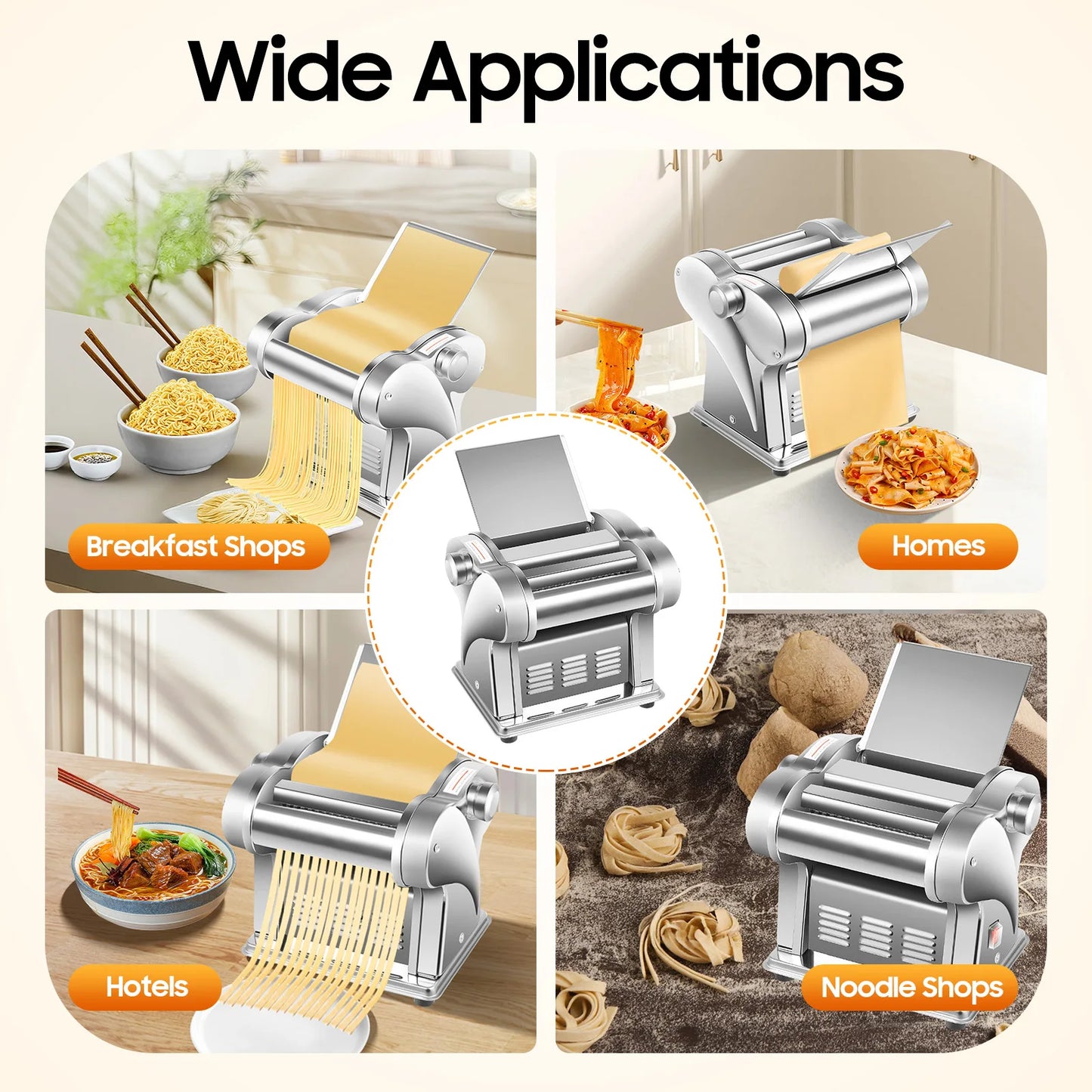 Electric Pasta Maker With Eight Thickness Settings
