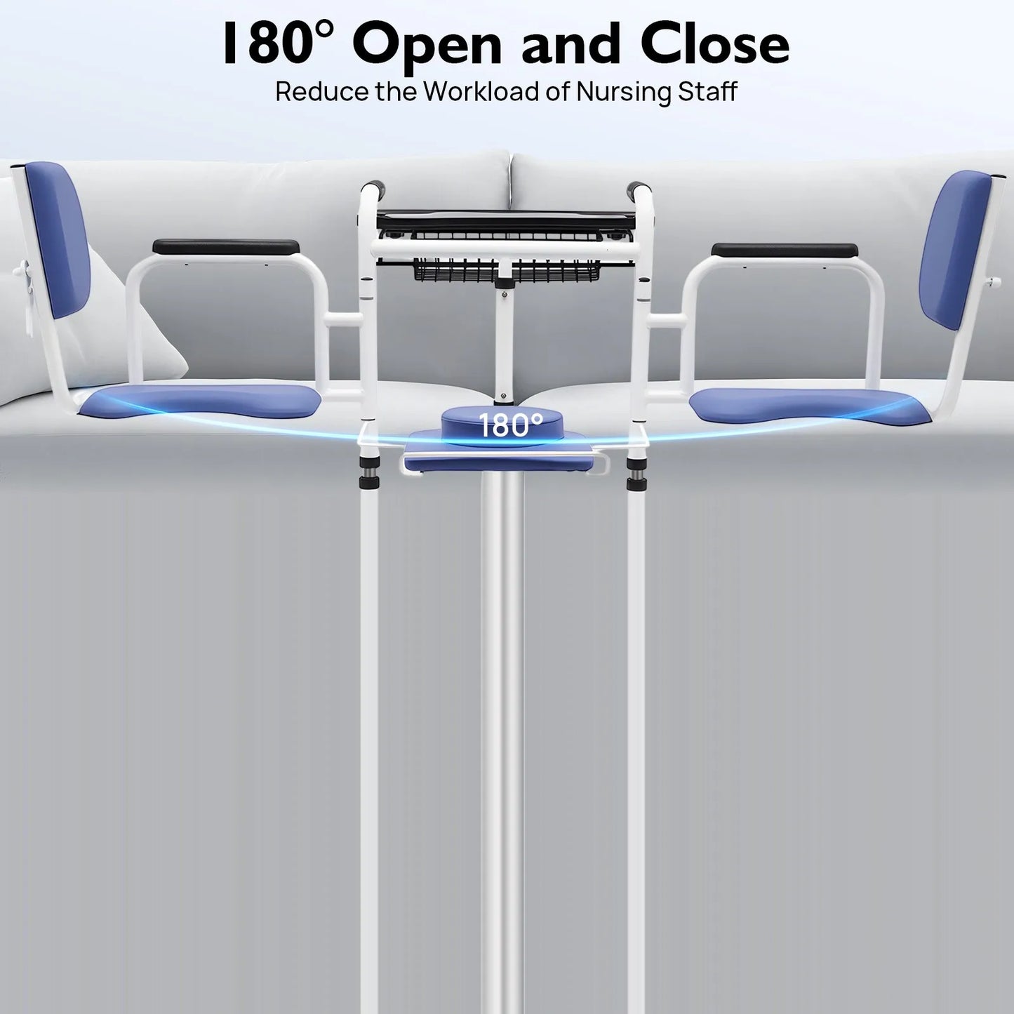 Hydraulic Patient Lift Transfer Chair With Split Seat