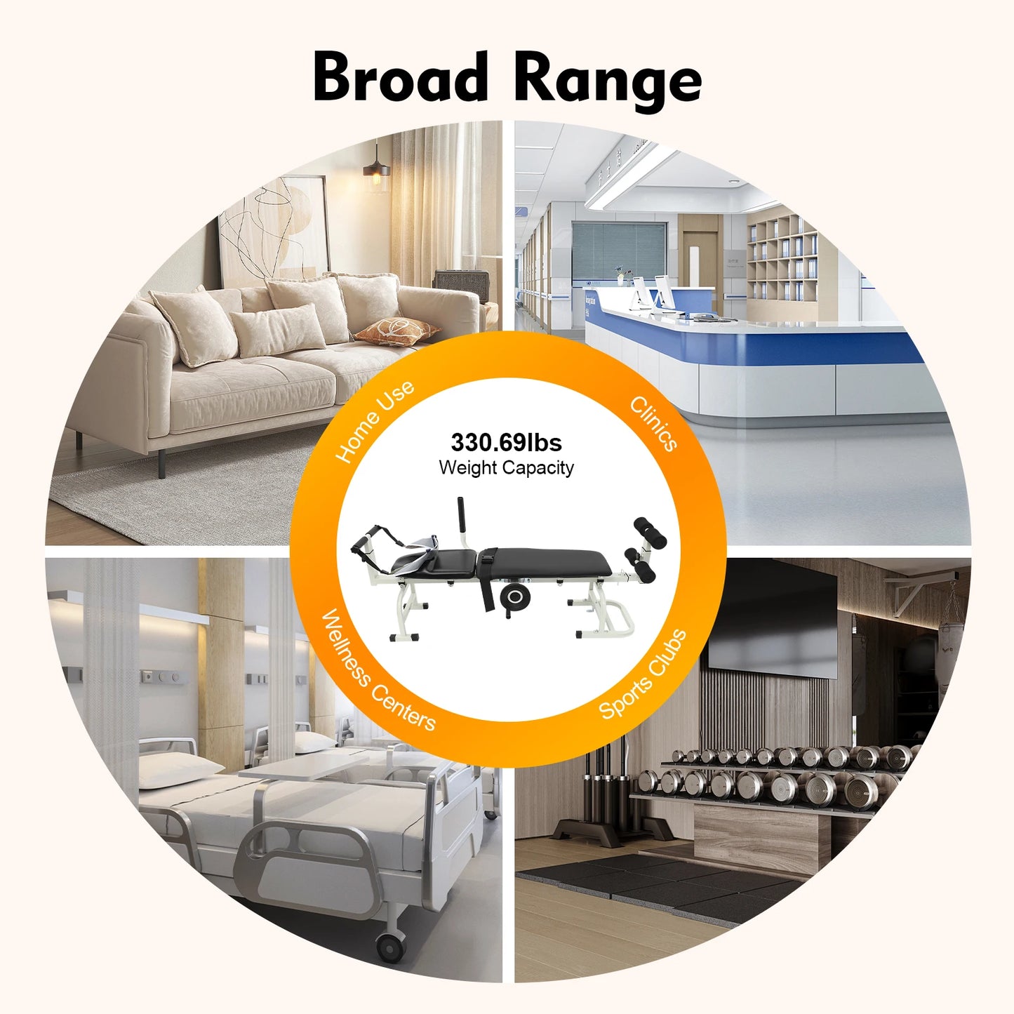 Adjustable Cervical Lumbar Traction Stretch Bench