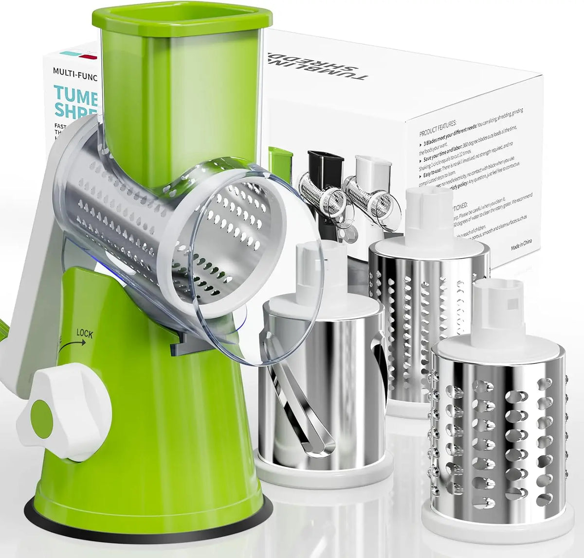 Multi Drum Hand Crank Rotary Vegetable Cutter