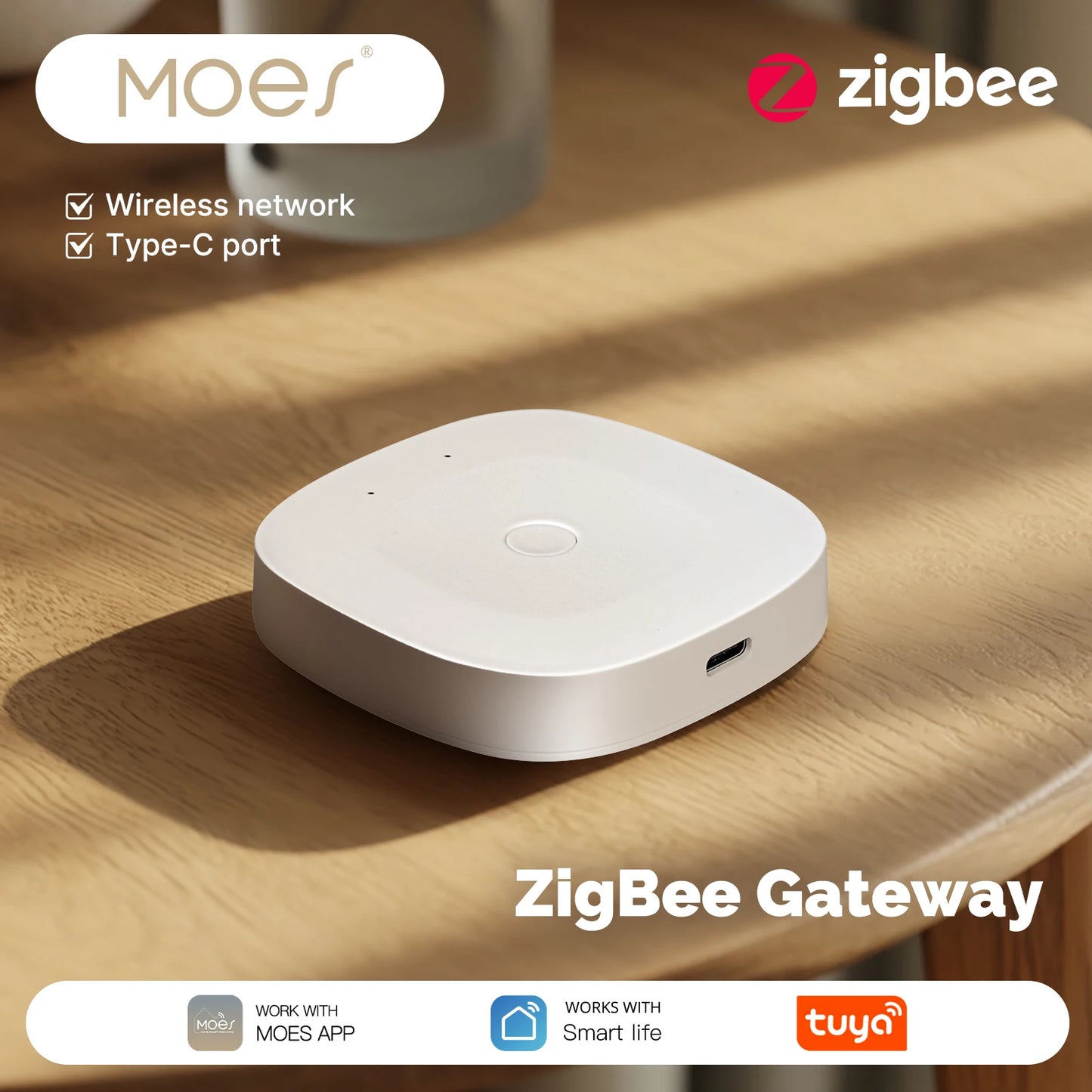 Moes Smart Home Hub Bluetooth Zigbee Gateway