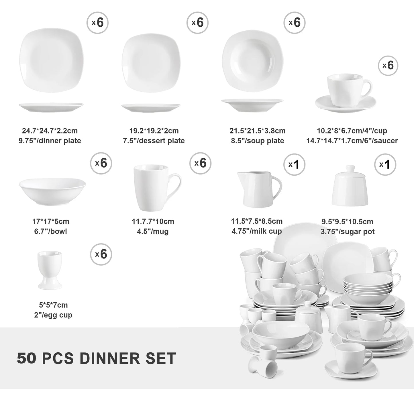 Malacasa Porcelain Dinner Set With Bowls And Plates
