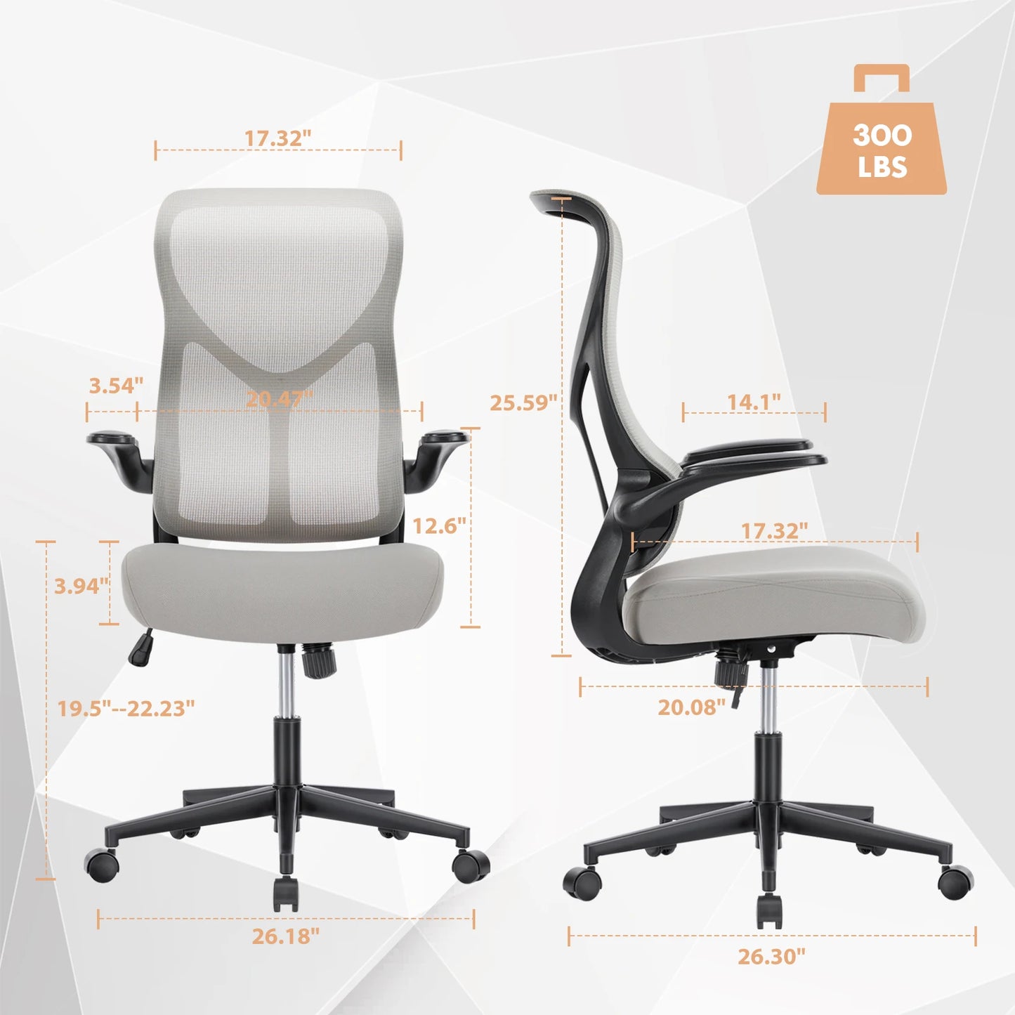 JHK Ergonomic Mesh Office Chair With Lumbar Support