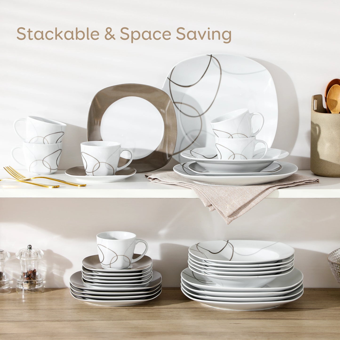 Malacasa 30 Piece Porcelain Dinnerware Set
