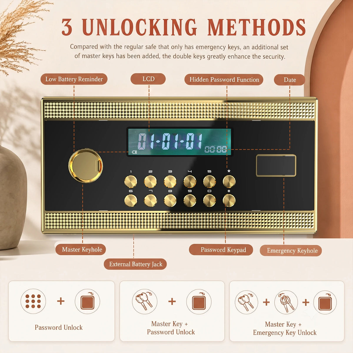 Kavey Heavy Duty Digital Safe With Double Key Lock