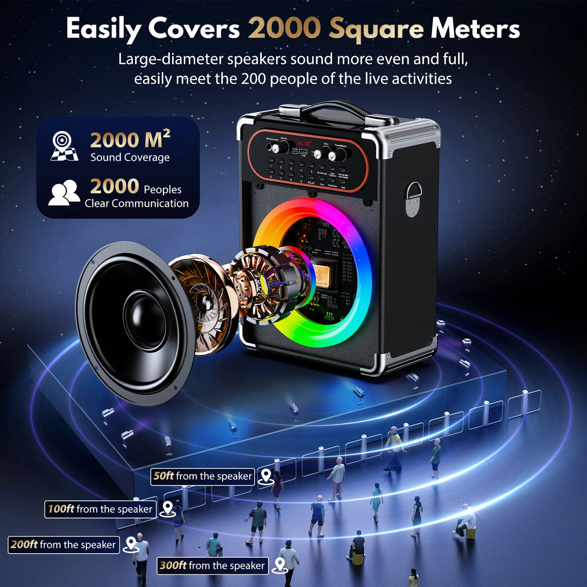FanFun Portable Bluetooth Karaoke Speaker With Mics