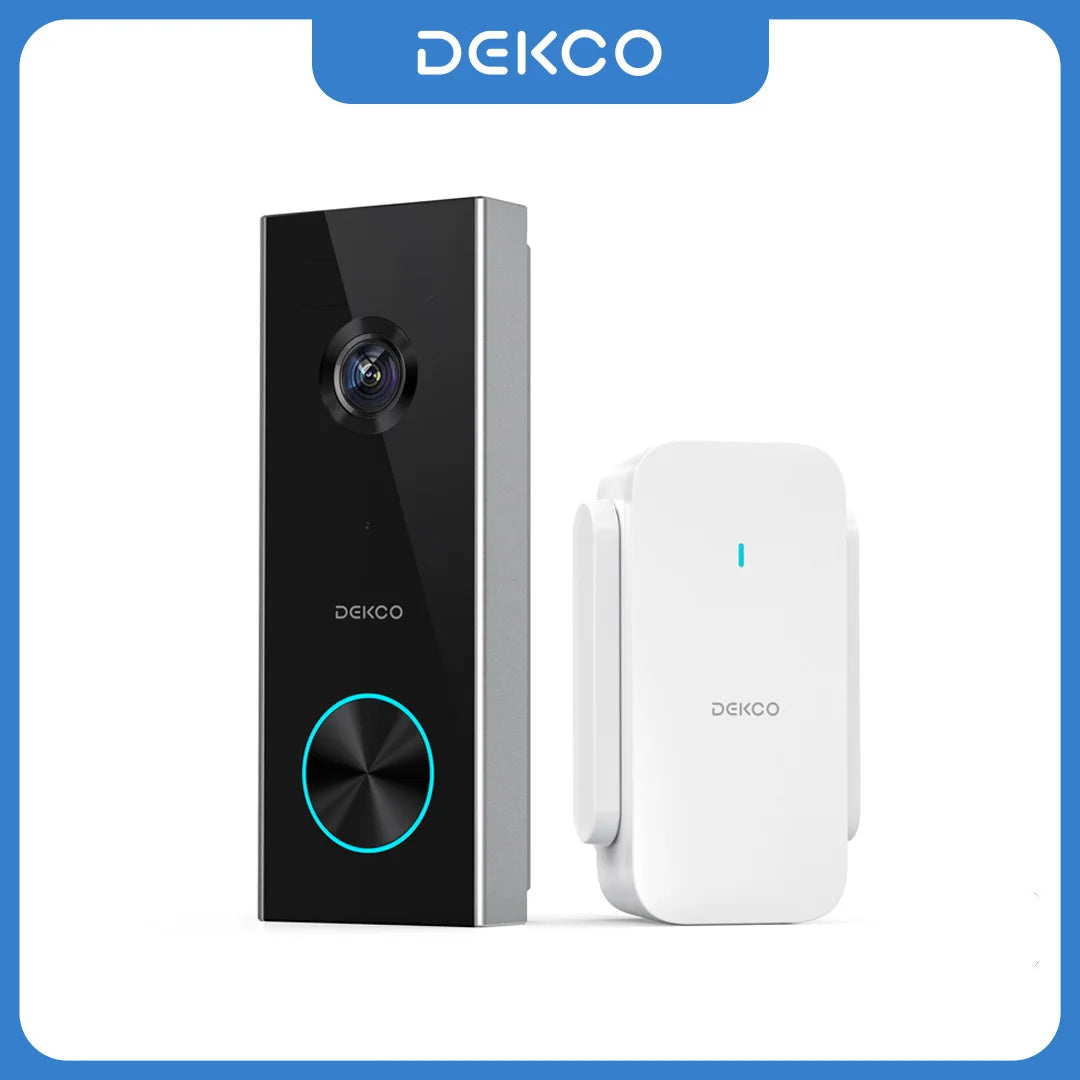 Dekco 3MP WiFi Doorbell 5000 mAh Battery Wireless Video Intercom AI Human Detection 2-way Audio Smart Door Bell Support Alexa