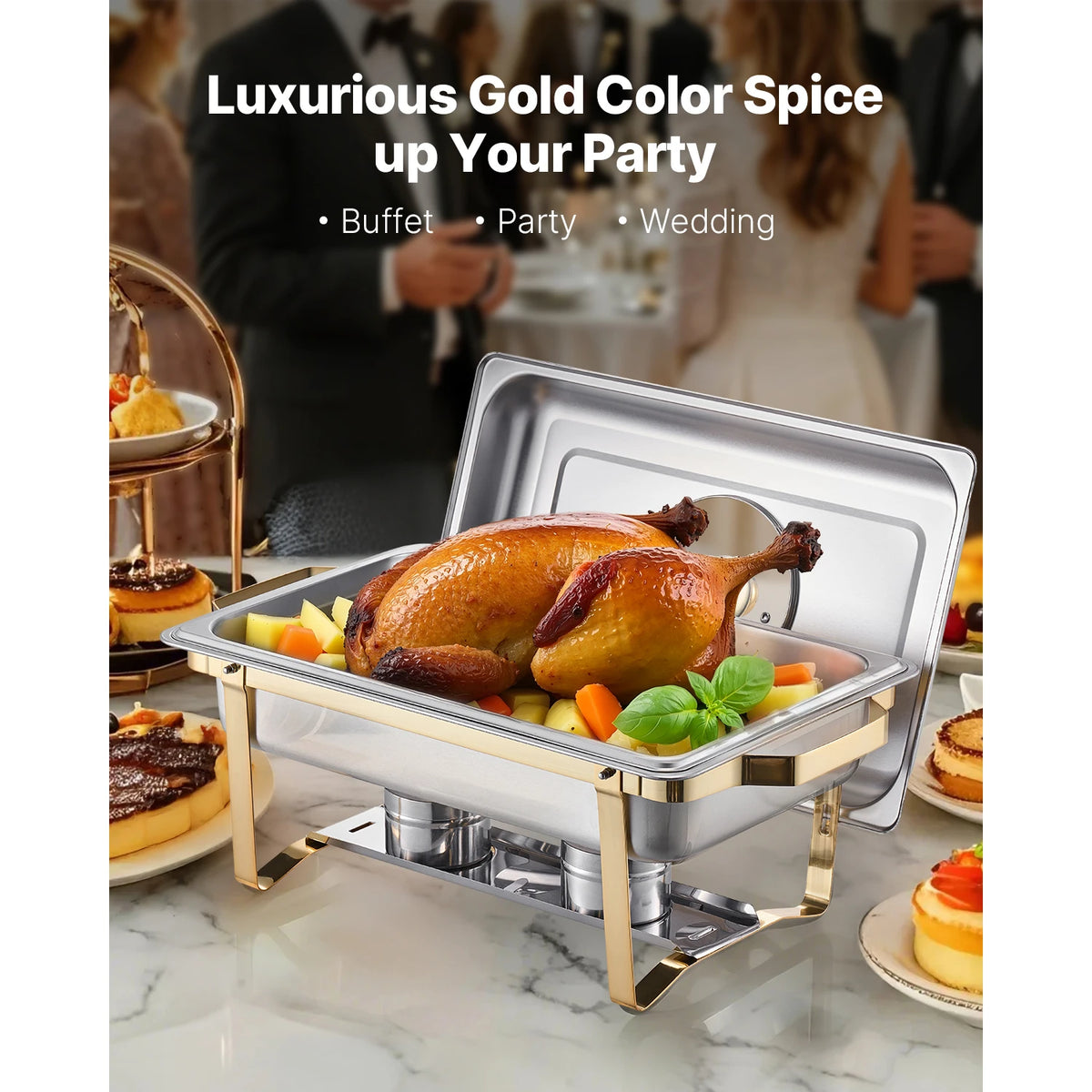 SucceBuy Stainless Steel Chafing Dish Buffet Set