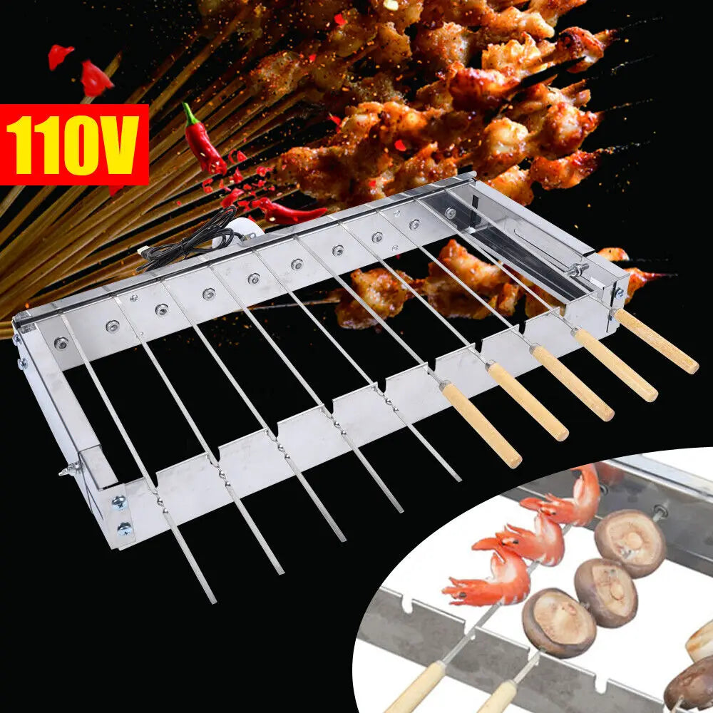 Bymaocar Automatic Rotating Kebab BBQ Grill Skewer Set