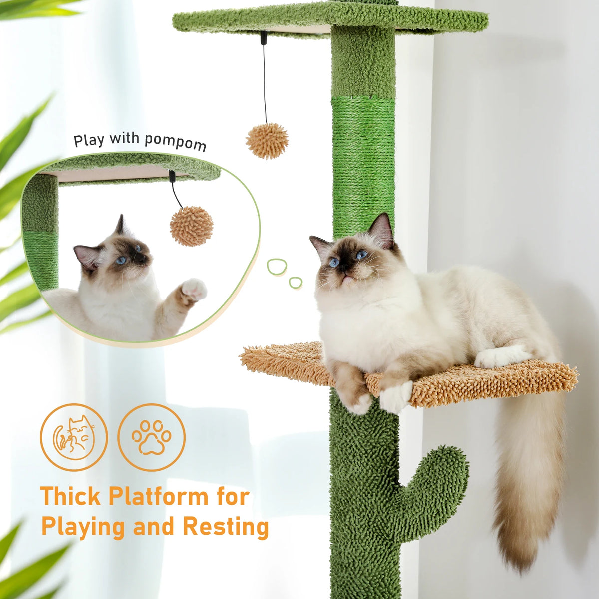 Pawz Road Cactus Cat Tree With Scratching Post And Hammock