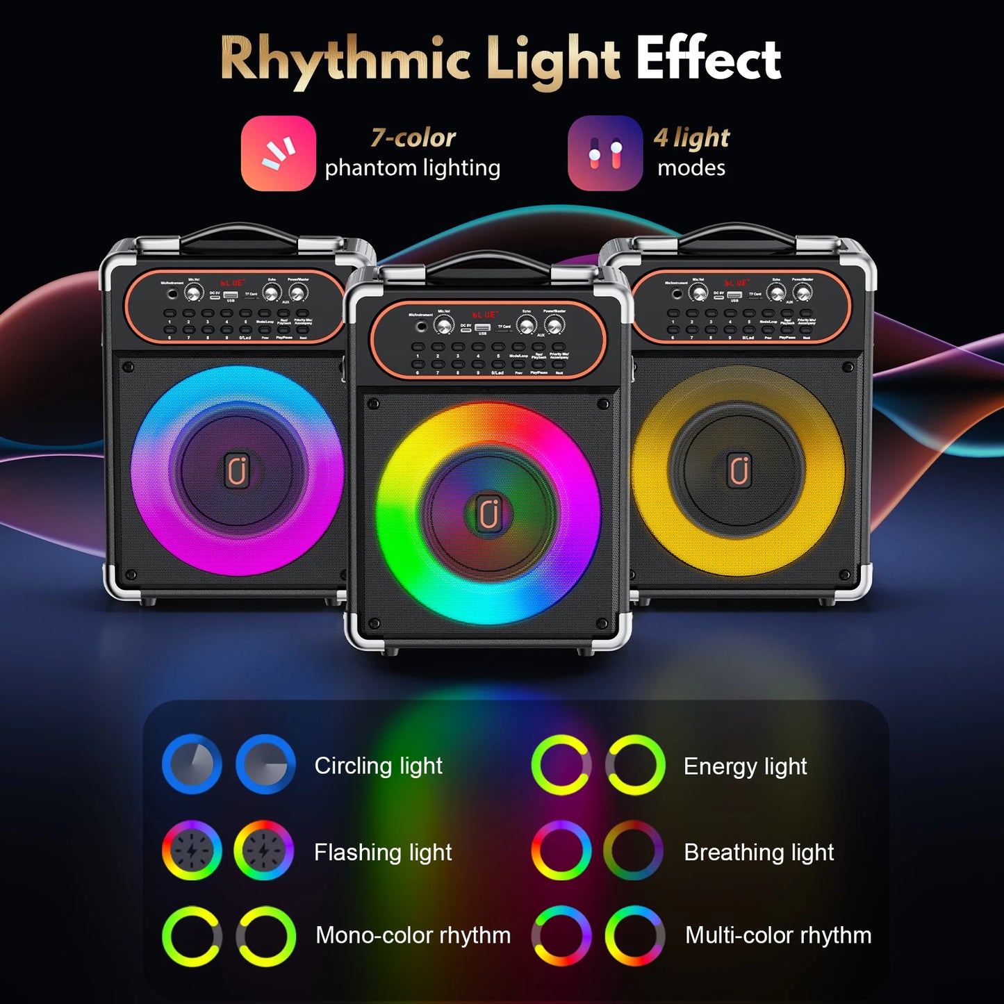 FanFun Portable Bluetooth Karaoke Speaker With Mics