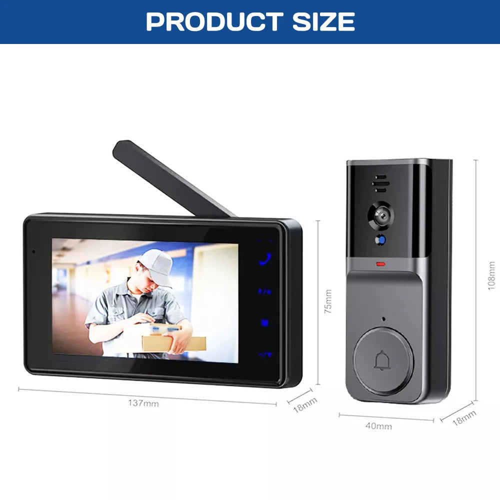 Wireless Video Doorbell With Two Way Audio And Intercom