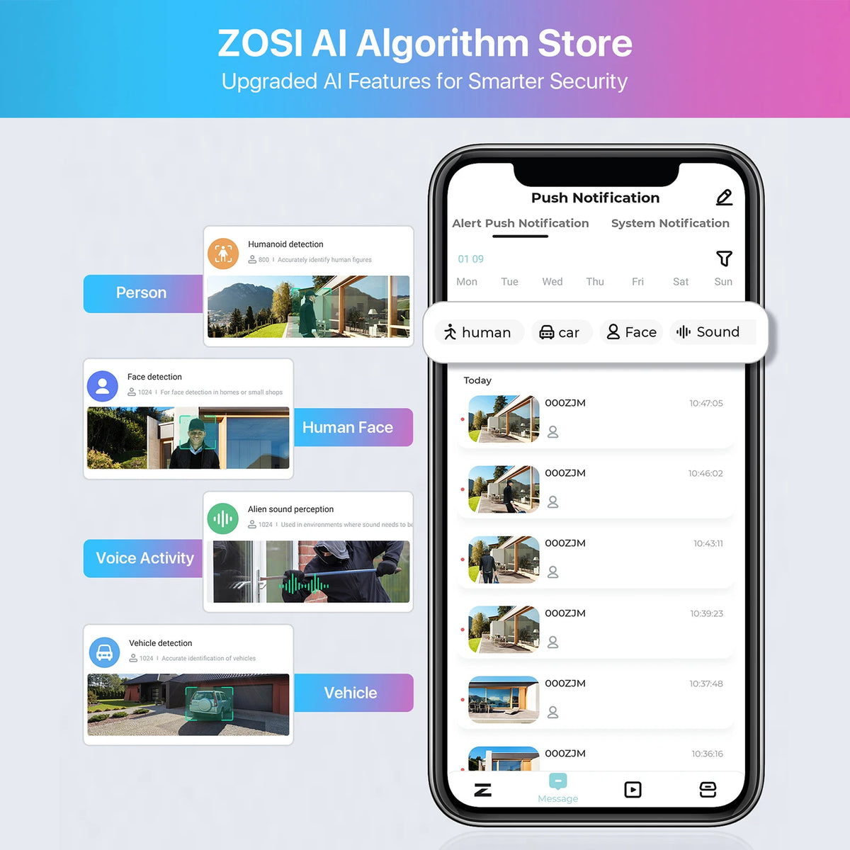 Zosi 4K PoE Security Camera With Human Detection