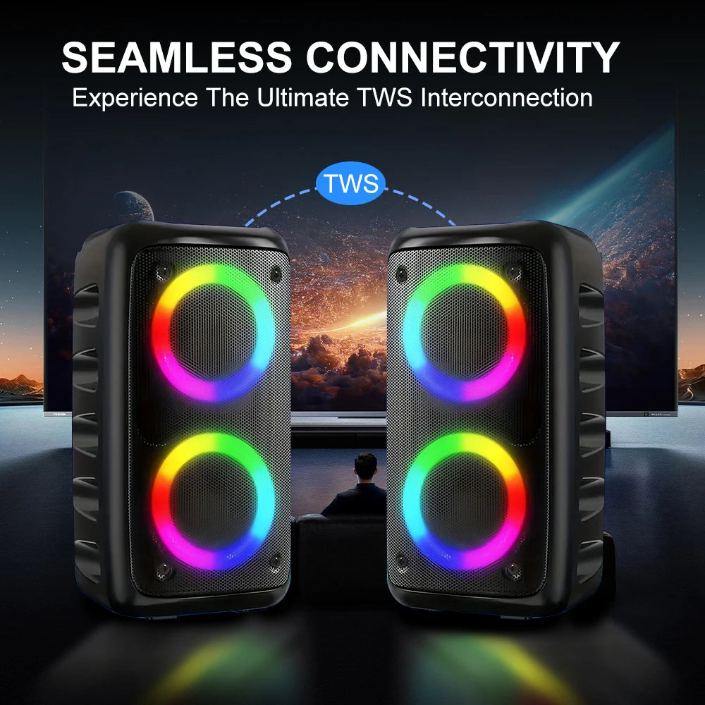 ZNLYRION Portable Bluetooth Karaoke Speaker With Mic