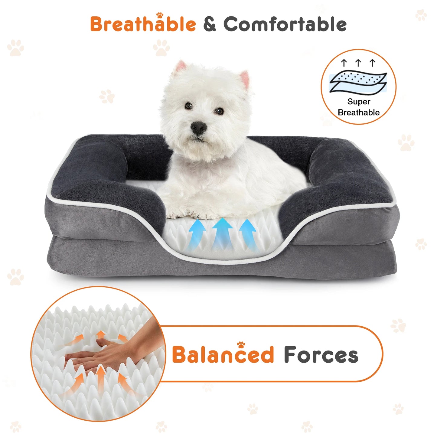 JHK Orthopedic Memory Foam Dog Bed With Cover