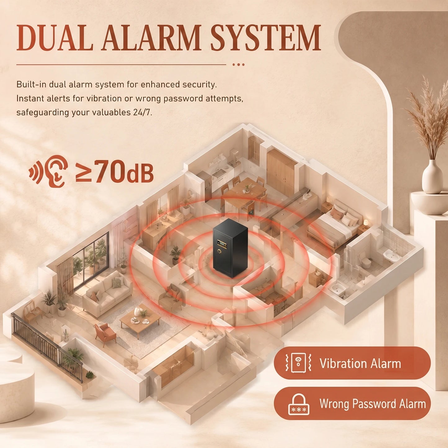 Kavey Heavy Duty Digital Safe With Double Key Lock