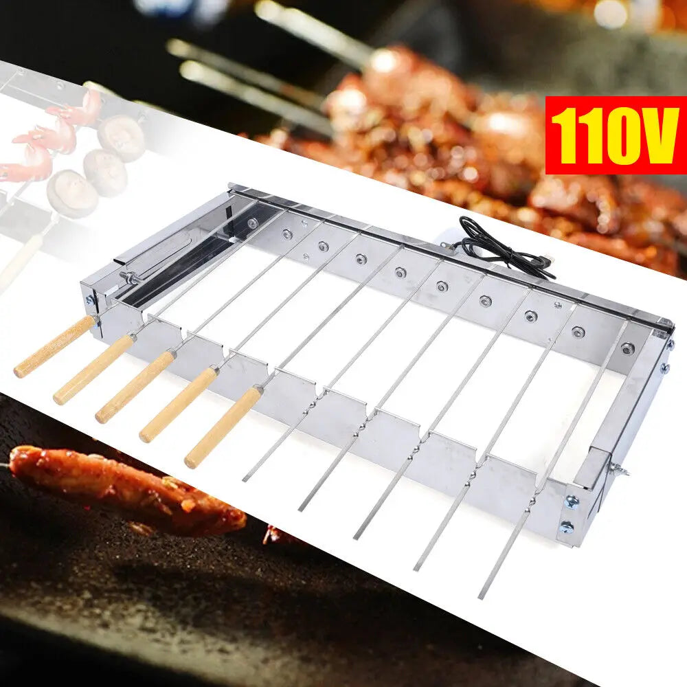 Bymaocar Automatic Rotating Kebab BBQ Grill Skewer Set