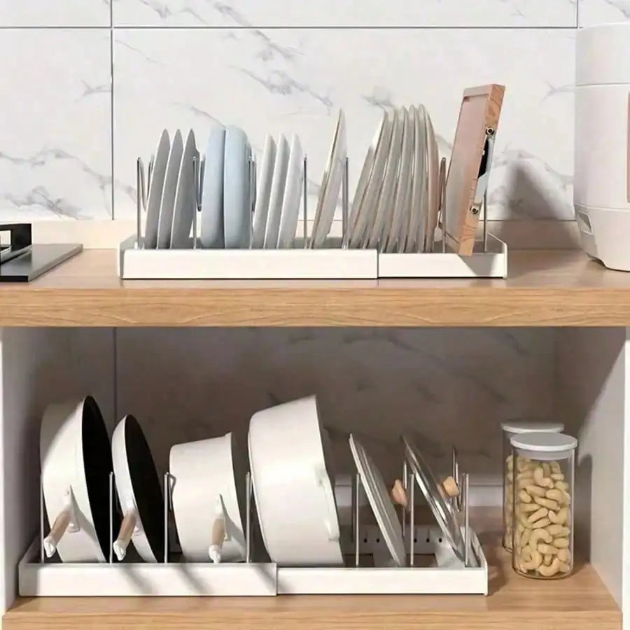 Stainless Steel Pull Out Pot Lid Organizer Rack