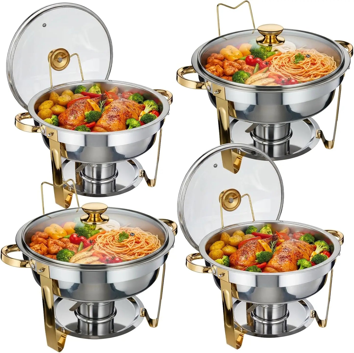 Tacleekii Stainless Steel Chafing Dishes Food Warmer Set