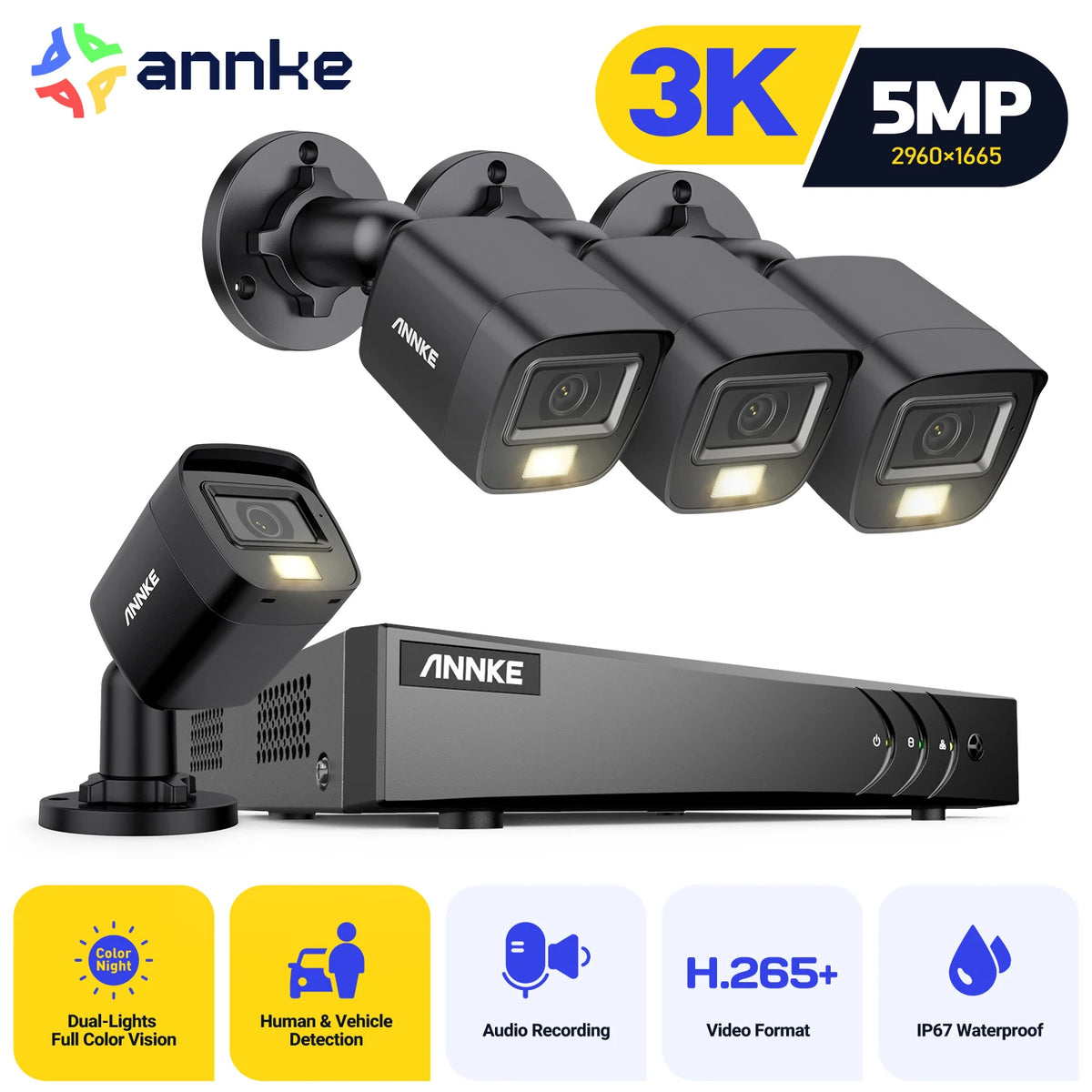 ANNKE 5MP Lite Security System 8CH DVR With Cameras